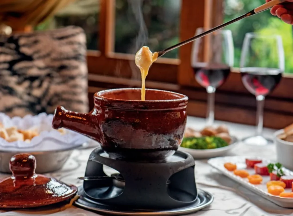 Fondue no Restaurante Chateau de La Fondue